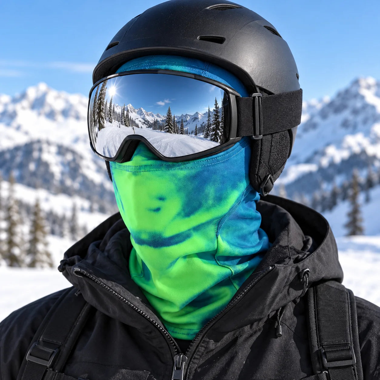 Chameleon Ski Mask — worn on the slopes